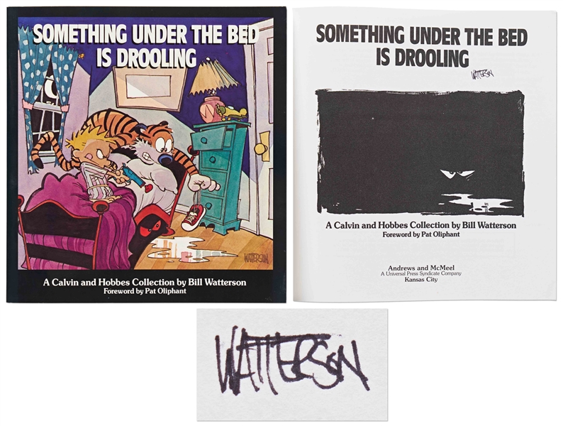 Bill Watterson Rare Signed Copy of His Calvin & Hobbes Comic Book, Something Under the Bed Is Drooling -- With JSA COA