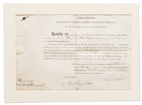 James Madison Military Appointment Signed as President on the Day that Madison Also Signed the Declaration of War for the War of 1812!