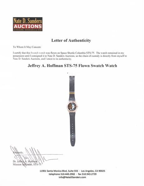 NASA Astronaut Jeffrey Hoffman Space Flown Mission Watch -- Flown on STS-75 Columbia