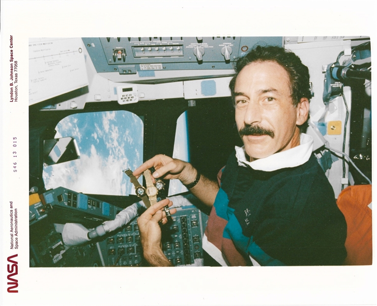 NASA Astronaut Jeffrey Hoffman Space Worn Mission Watch -- Fully Functional Watch Was Flown on STS-46 Atlantis and Shown in NASA Photos S46-13-015 & 016