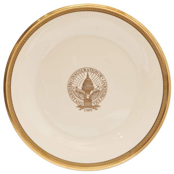 Large Lenox Plate Commemorating the 1985 Inauguration of Ronald Reagan