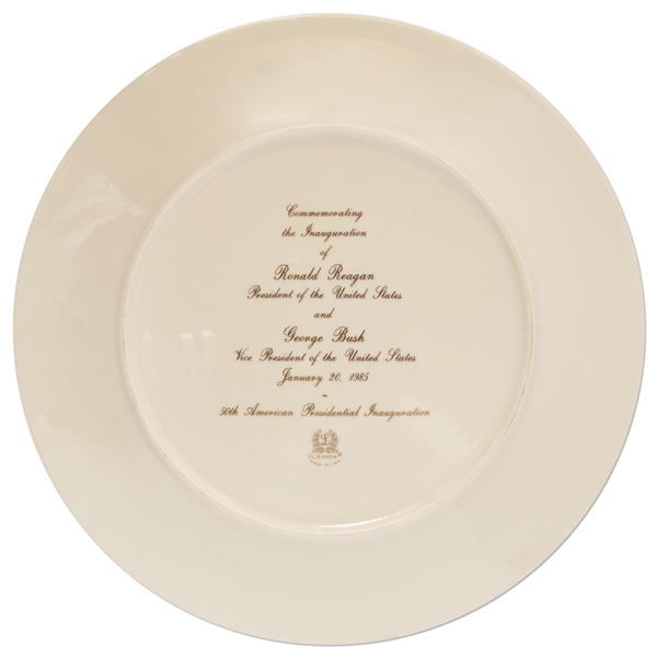 Large Lenox Plate Commemorating the 1985 Inauguration of Ronald Reagan