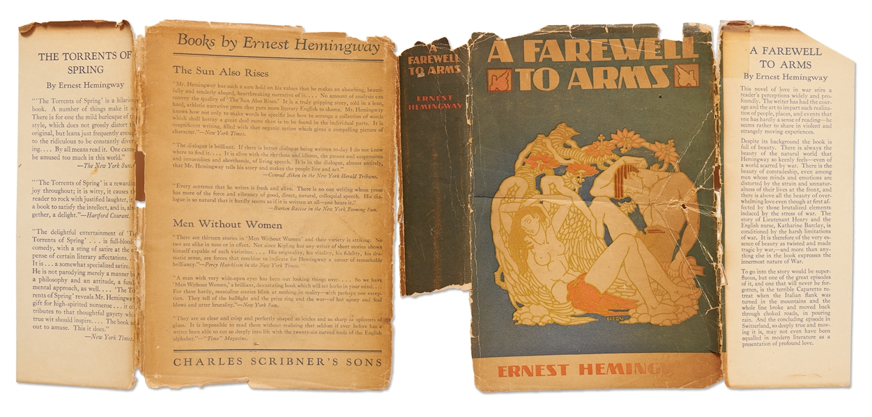 Ernest Hemingway First Edition, First Printing of His Classic ''A Farewell to Arms'', Housed in First Printing Dust Jacket