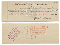 Lot of 10 Orville Wright Holograph Checks Signed -- Near Fine Condition With Bold, Full Signatures