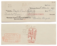 Lot of 10 Orville Wright Holograph Checks Signed -- Near Fine Condition With Bold, Full Signatures
