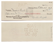 Lot of 10 Orville Wright Holograph Checks Signed -- Near Fine Condition With Bold, Full Signatures