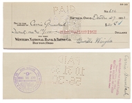 Lot of 10 Orville Wright Holograph Checks Signed -- Near Fine Condition With Bold, Full Signatures