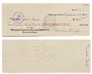 Lot of 10 Orville Wright Holograph Checks Signed -- Near Fine Condition With Bold, Full Signatures