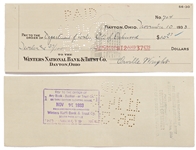 Lot of 10 Orville Wright Holograph Checks Signed -- Near Fine Condition With Bold, Full Signatures
