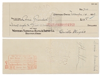 Lot of 10 Orville Wright Holograph Checks Signed -- Near Fine Condition With Bold, Full Signatures