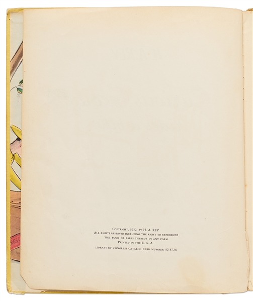H.A. Rey Signed First Edition of ''Curious George Rides a Bike'' with Rey Also Drawing an Illustration of the Curious Monkey