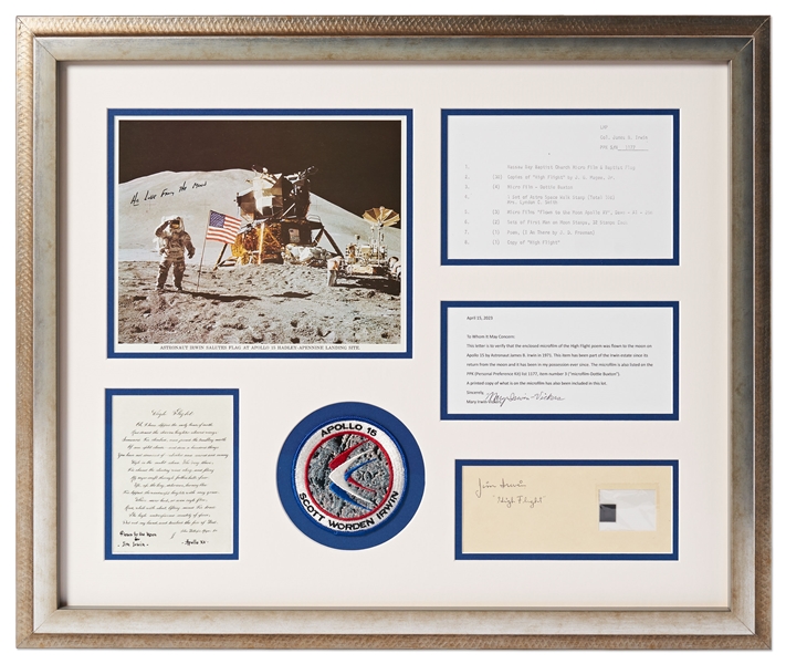 Apollo 15 Space Flown ''High Flight'' Poem on Microfilm -- From the Personal Collection of Astronaut James Irwin