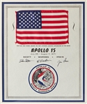 Apollo 15 Space Flown Flag, on NASA Certificate Signed by the Crew -- Framed with Apollo 15 Crew-Signed First Day Cover -- From the Personal Collection of Astronaut James Irwin