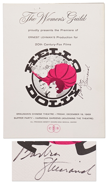 Barbra Streisand Signed Program for ''Hello, Dolly!''
