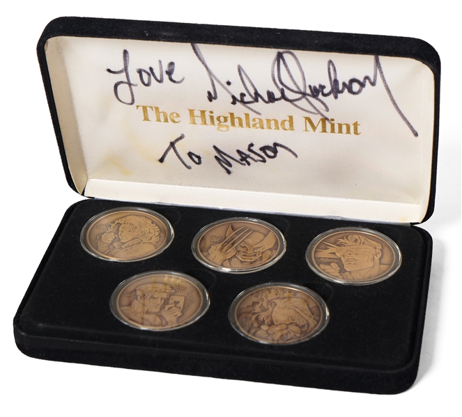 Michael Jackson Personally Owned & Signed Marvel Comics Commemorative Coin Set