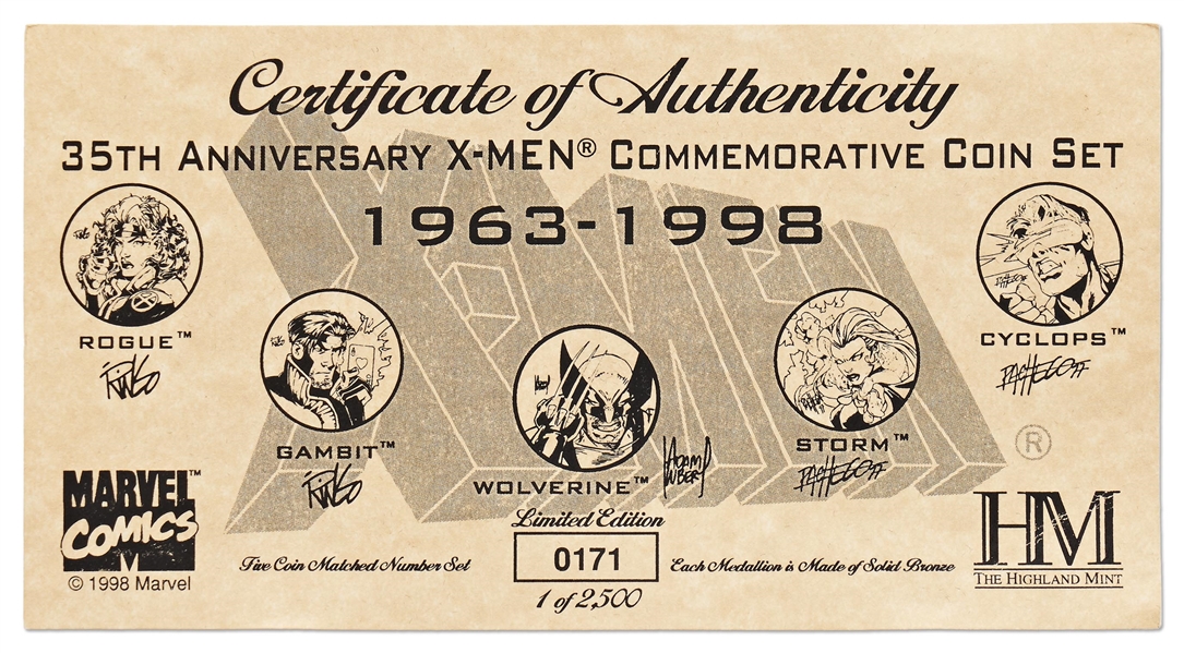 Michael Jackson Personally Owned & Signed Marvel Comics Commemorative Coin Set