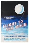 Original Disneyland Flight to the Moon Silk-Screened Park Attraction Poster