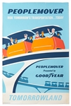 Original Disneyland Peoplemover Silk-Screened Park Attraction Poster