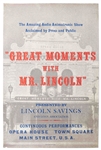 Original Disneyland Silk-Screened Park Attraction Poster for Great Moments with Mr. Lincoln