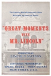 Original Disneyland Silk-Screened Park Attraction Poster for Great Moments with Mr. Lincoln