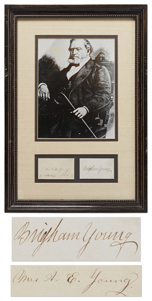 Signatures of Brigham Young and One of His Wives, Ann Eliza Young