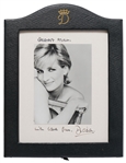 Large Signed Photo of Princess Diana from Her Photo Session with Patrick Demarchelier in 1995 -- Signed Photo & Mat Measures 8'' x 10'', Housed in Royal Frame