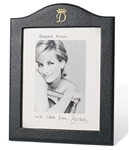 Large Signed Photo of Princess Diana from Her Photo Session with Patrick Demarchelier in 1995 -- Signed Photo & Mat Measures 8'' x 10'', Housed in Royal Frame