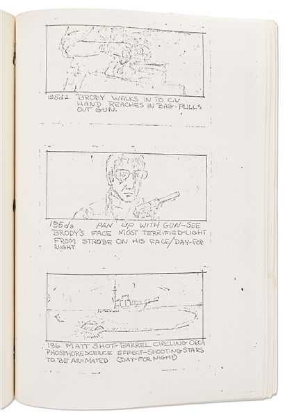 ''JAWS'' Script from 1974 -- Revised Final Draft Screenplay Runs 123pp. Plus 96pp. of Storyboards