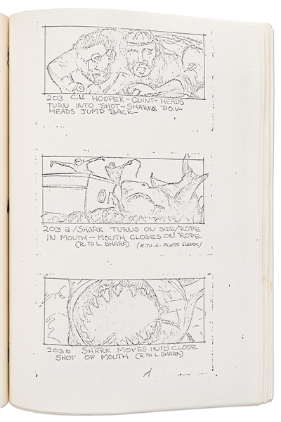 ''JAWS'' Script from 1974 -- Revised Final Draft Screenplay Runs 123pp. Plus 96pp. of Storyboards