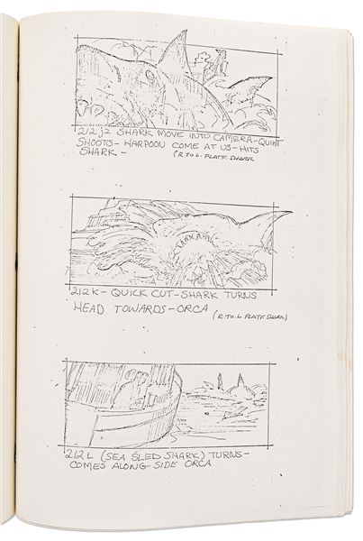 ''JAWS'' Script from 1974 -- Revised Final Draft Screenplay Runs 123pp. Plus 96pp. of Storyboards