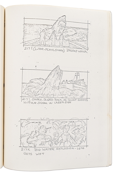 ''JAWS'' Script from 1974 -- Revised Final Draft Screenplay Runs 123pp. Plus 96pp. of Storyboards