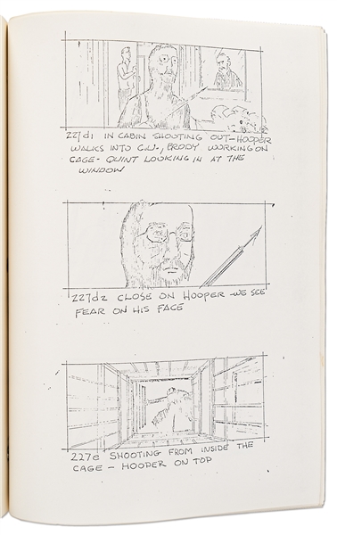 ''JAWS'' Script from 1974 -- Revised Final Draft Screenplay Runs 123pp. Plus 96pp. of Storyboards