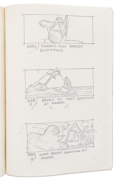''JAWS'' Script from 1974 -- Revised Final Draft Screenplay Runs 123pp. Plus 96pp. of Storyboards