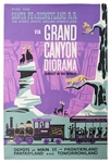 Original Disneyland Grand Canyon Diorama Silk-Screened Park Attraction Poster