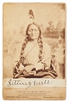 Very Rare Signature of Sitting Bull on an Original 1881 Cabinet Card -- With University Archives COA