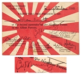 Chester W. Nimitz Signed WWII Instrument of Surrender Ceremony Card -- The Ceremony that Ended War with Japan