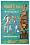 Original Disneyland Enchanted Tiki Room Silk-Screened Park Attraction Poster