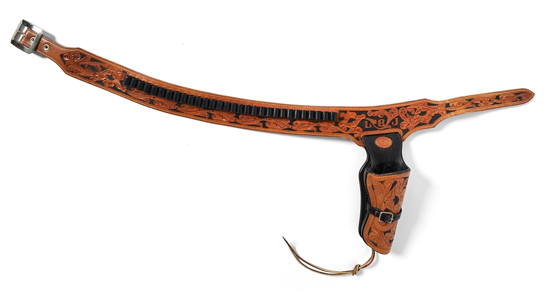 Colt Leather Holster Presented to President Lyndon B. Johnson -- With LBJ's Initials in Leather Over Holster