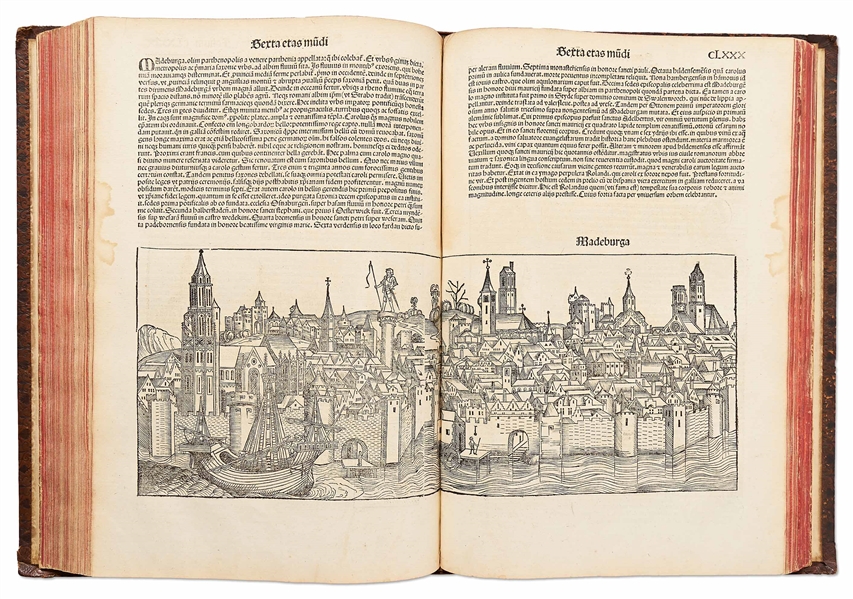 Rare 1493 First Edition of ''Nuremberg Chronicle'', the Illustrated High Point of Printing in the Age of Incunable -- Complete with 1,809 Woodcuts