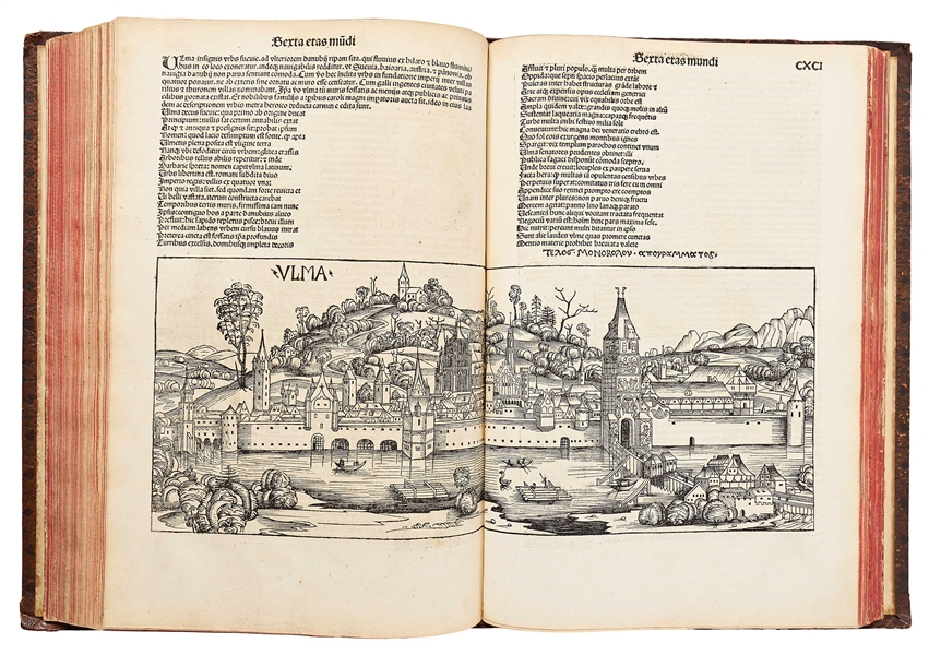 Rare 1493 First Edition of ''Nuremberg Chronicle'', the Illustrated High Point of Printing in the Age of Incunable -- Complete with 1,809 Woodcuts