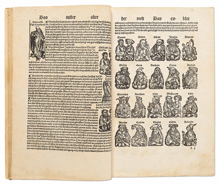Scarce 1500 Third German Edition of ''Nuremberg Chronicle'' & the First Pirated German Edition -- Complete with Double Page Map of Europe