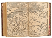 Scarce 1500 Third German Edition of ''Nuremberg Chronicle'' & the First Pirated German Edition -- Complete with Double Page Map of Europe
