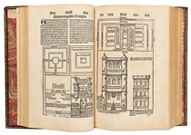 Scarce 1500 Third German Edition of ''Nuremberg Chronicle'' & the First Pirated German Edition -- Complete with Double Page Map of Europe
