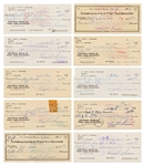 Lot of 10 Gus Grissom Signed & Handwritten Checks from 1957-1966