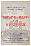 Original Disneyland Silk-Screened Park Attraction Poster for Great Moments with Mr. Lincoln