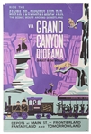 Original Disneyland Grand Canyon Diorama Silk-Screened Park Attraction Poster