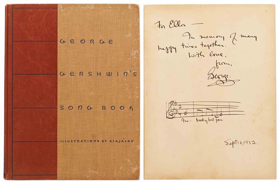 George Gershwin Signed First Edition of ''George Gershwin's Song Book'' -- With a Partial AMQ by Gershwin for ''Nobody But You''