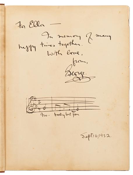 George Gershwin Signed First Edition of ''George Gershwin's Song Book'' -- With a Partial AMQ by Gershwin for ''Nobody But You''