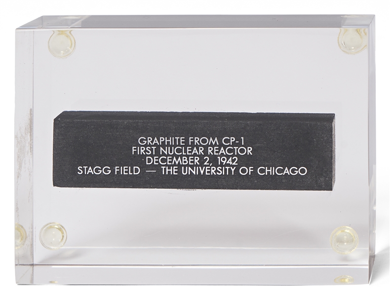 Graphite From CP-1, the First Nuclear Reactor, Used by Enrico Fermi in 1942 to Launch the First Atomic Energy Reaction -- The Birth of the Nuclear Age