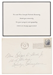 Joseph & Rose Kennedy Thank You Card -- Expressing Thanks for Prayers & Sympathies After the Tragic Death of JFK